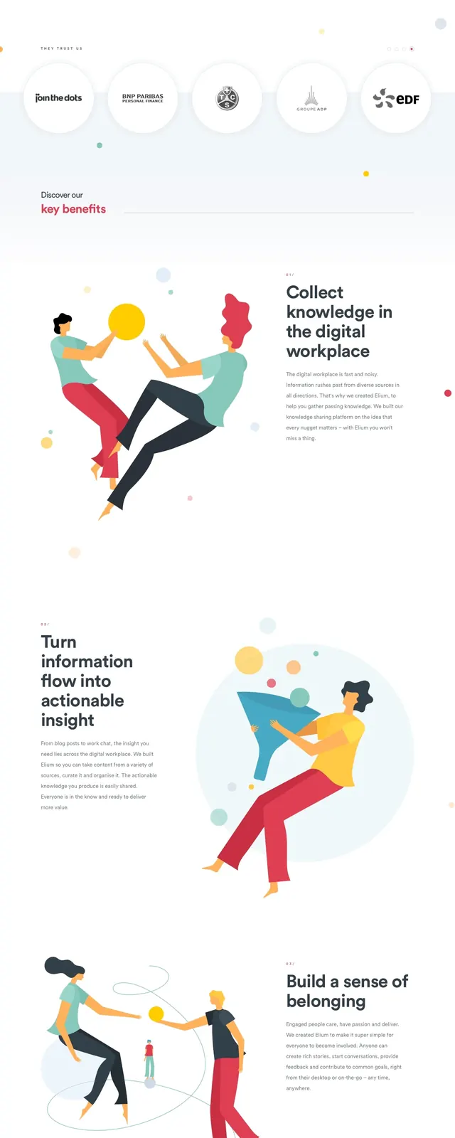 Elium playful knowledge platform, illustrated, light-mode, light