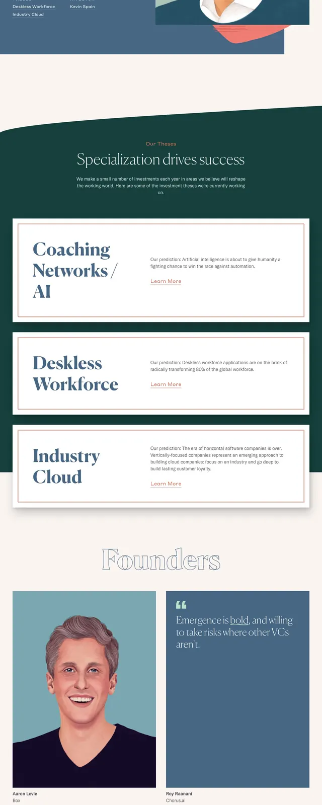 Emcap investment homepage, editorial, corporate-clean, light