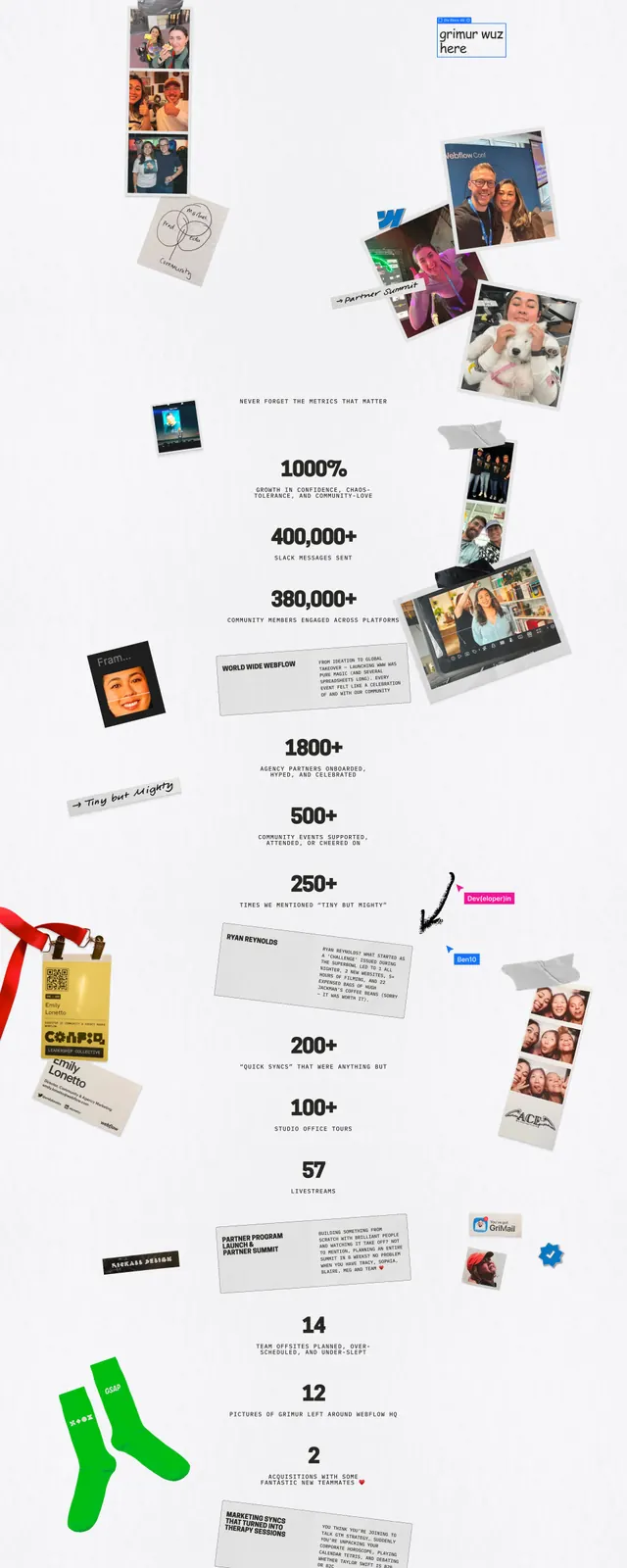 Emily Not Found collage landing page, editorial, brutalist, light