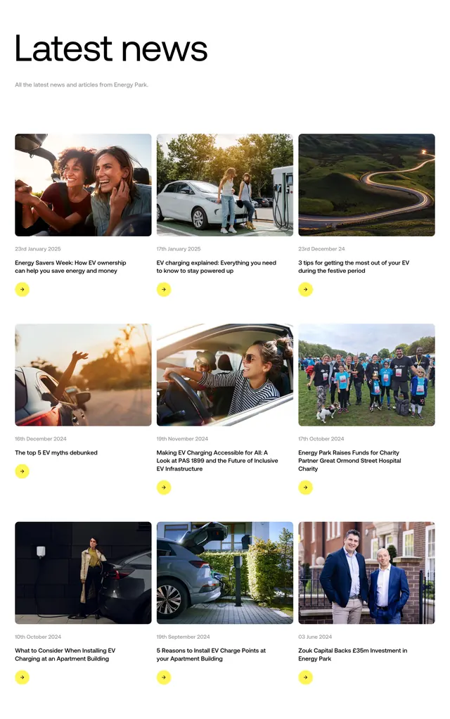 Energy Park latest news grid, minimal, light-mode, light