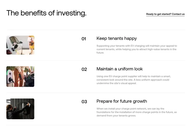Energy Park investment benefits list, minimal, light-mode, light