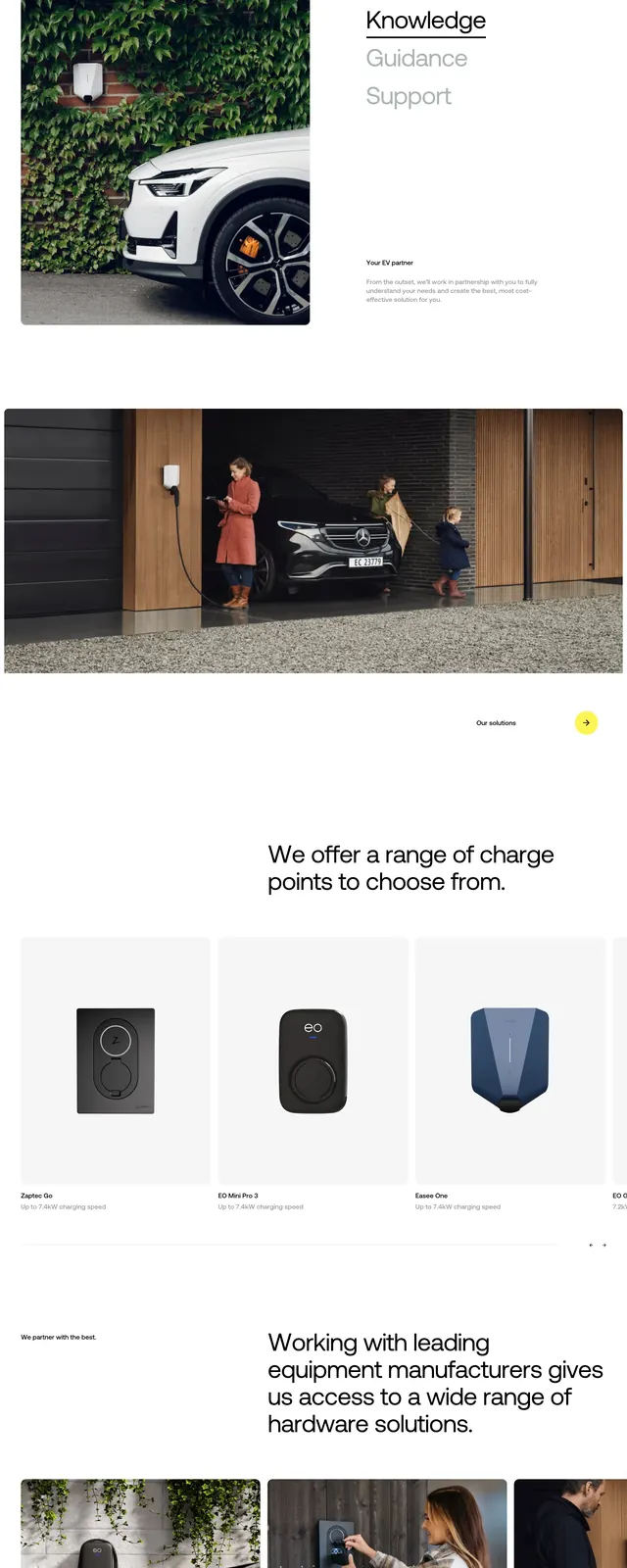 Energy Park EV landing page, photographic, minimal, light