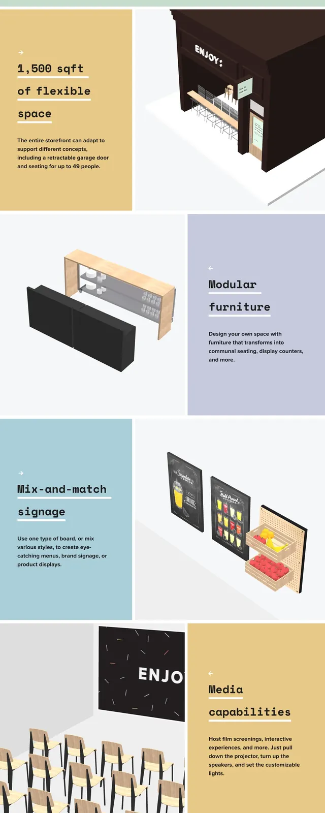 Enjoy With Us Landing Page, editorial, light-mode, light