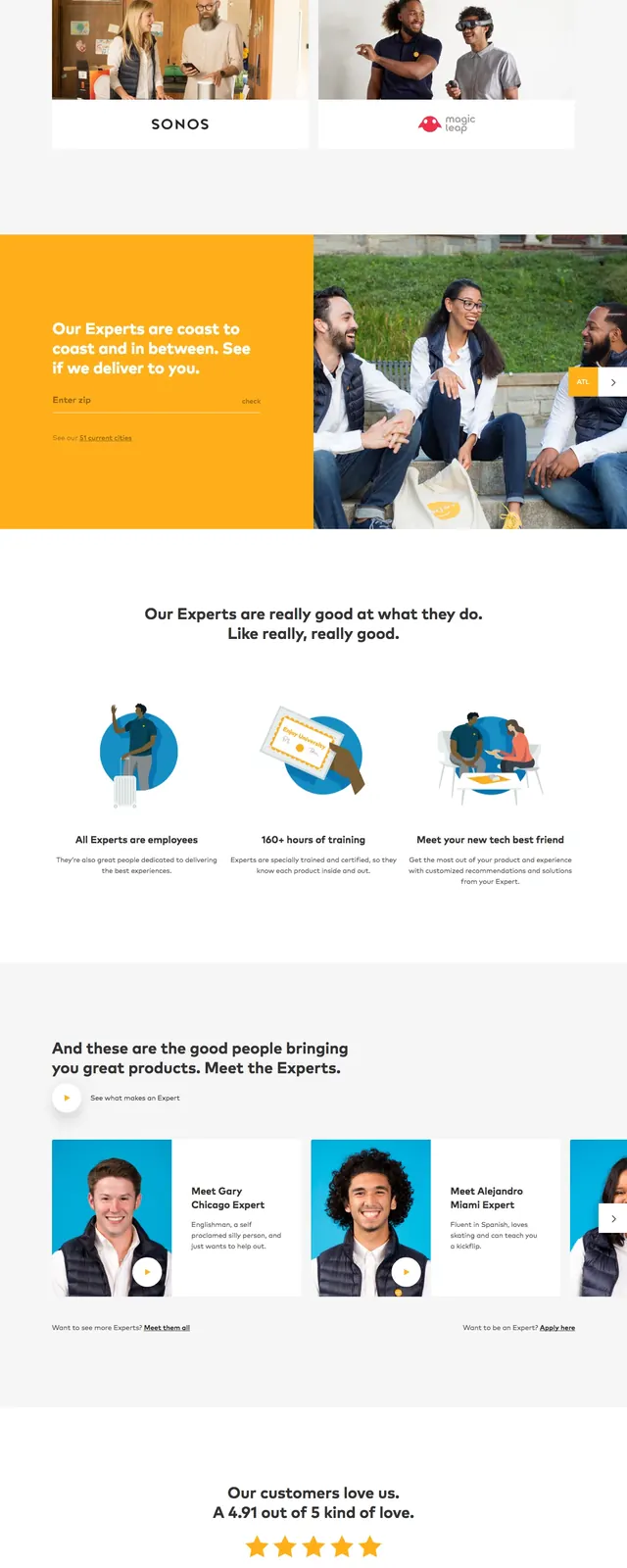 Enjoy mobile store landing page, light-mode, photographic, light