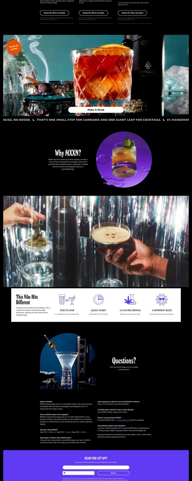 Enjoymxxn Neon Spirits Landing Page, editorial, dark-mode, dark