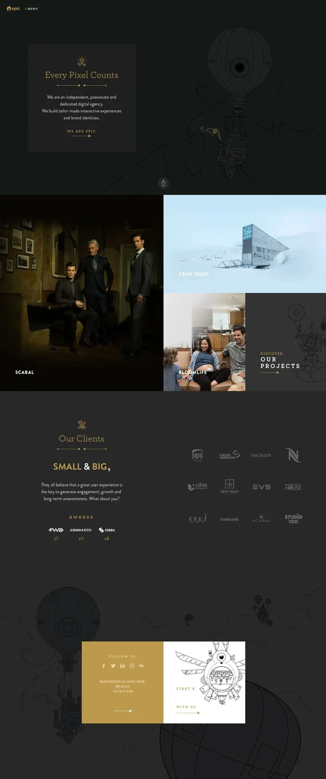Epic Agency Dark Hero, dark-mode, editorial, dark