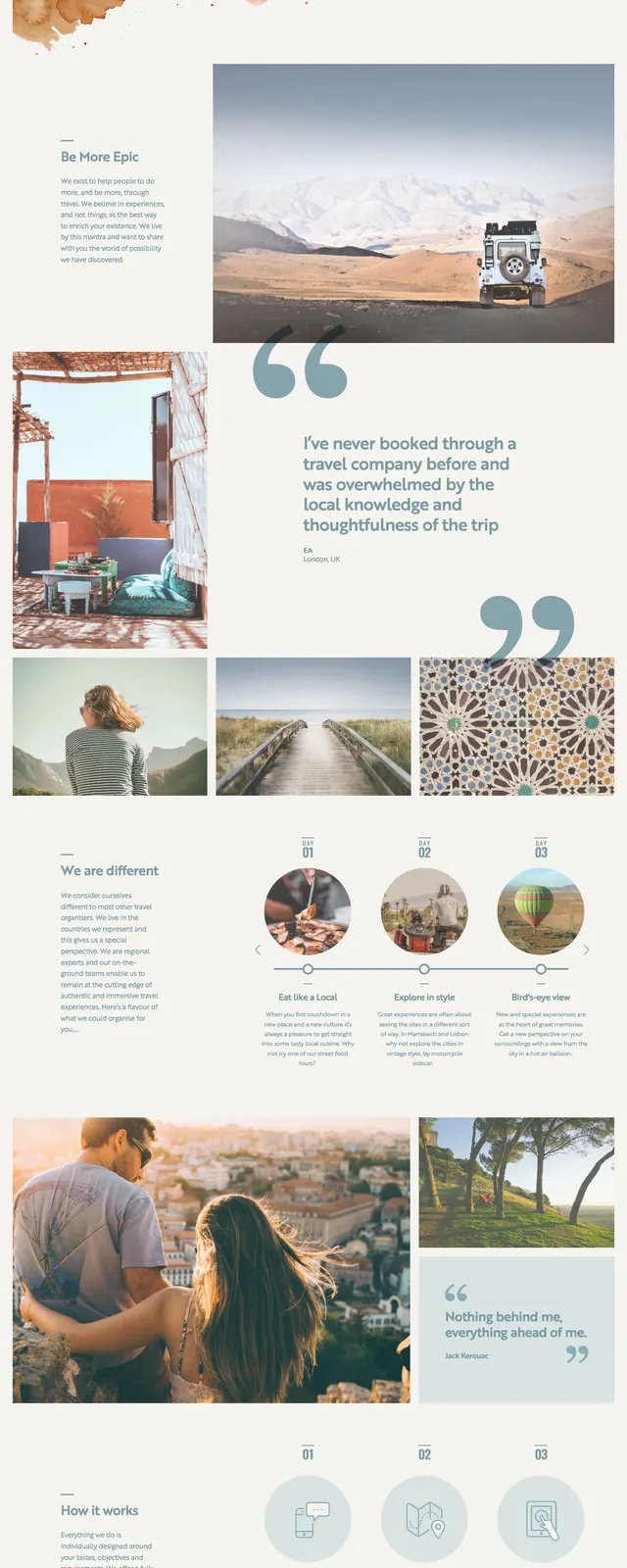 Epic Travel editorial hero, editorial, photographic, light