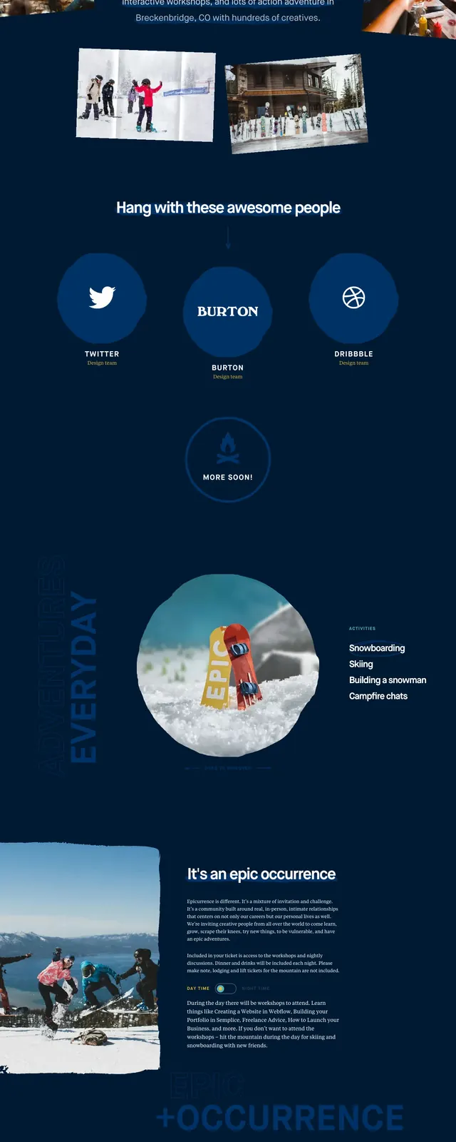 Epicurrence Colorado event hero, dark-mode, photographic, dark