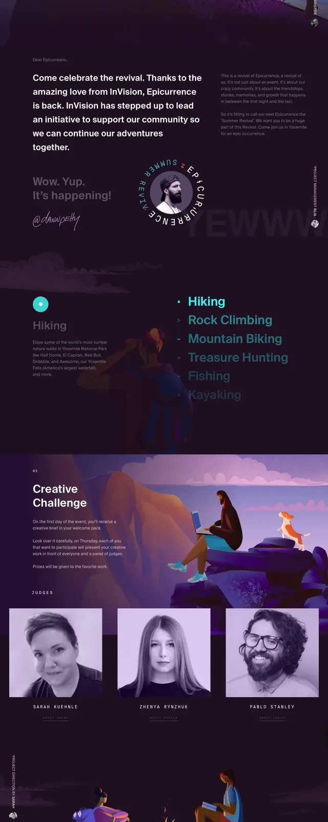 Epicurrence Adventure Hero, illustrated, editorial, dark