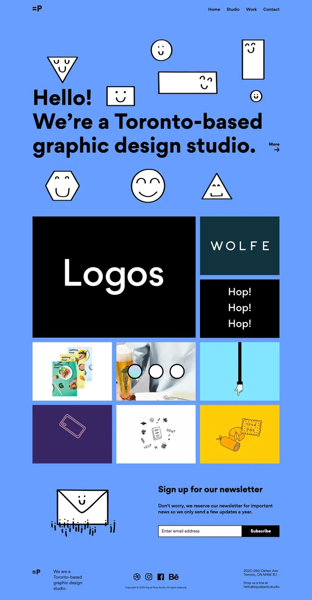 Playful Studio Landing Page, playful, illustrated, light