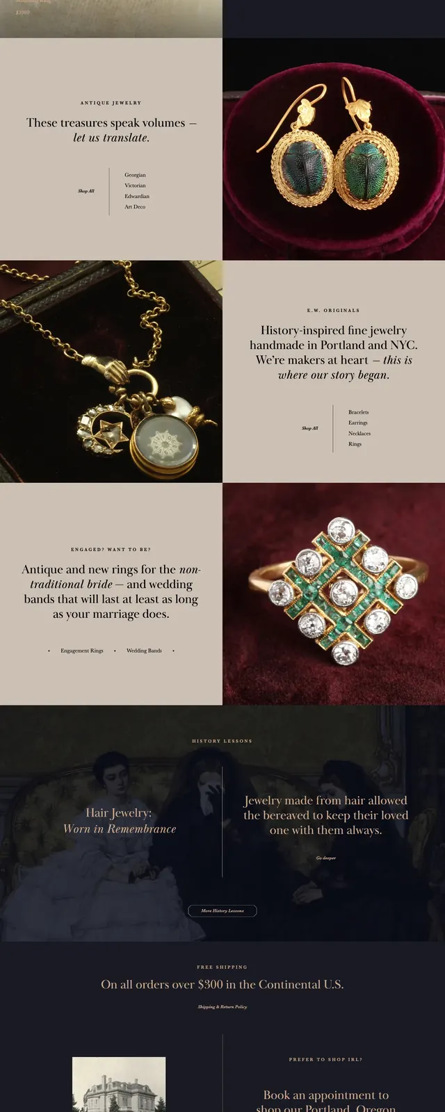 Dark luxury jewelry storefront, luxury, editorial, dark