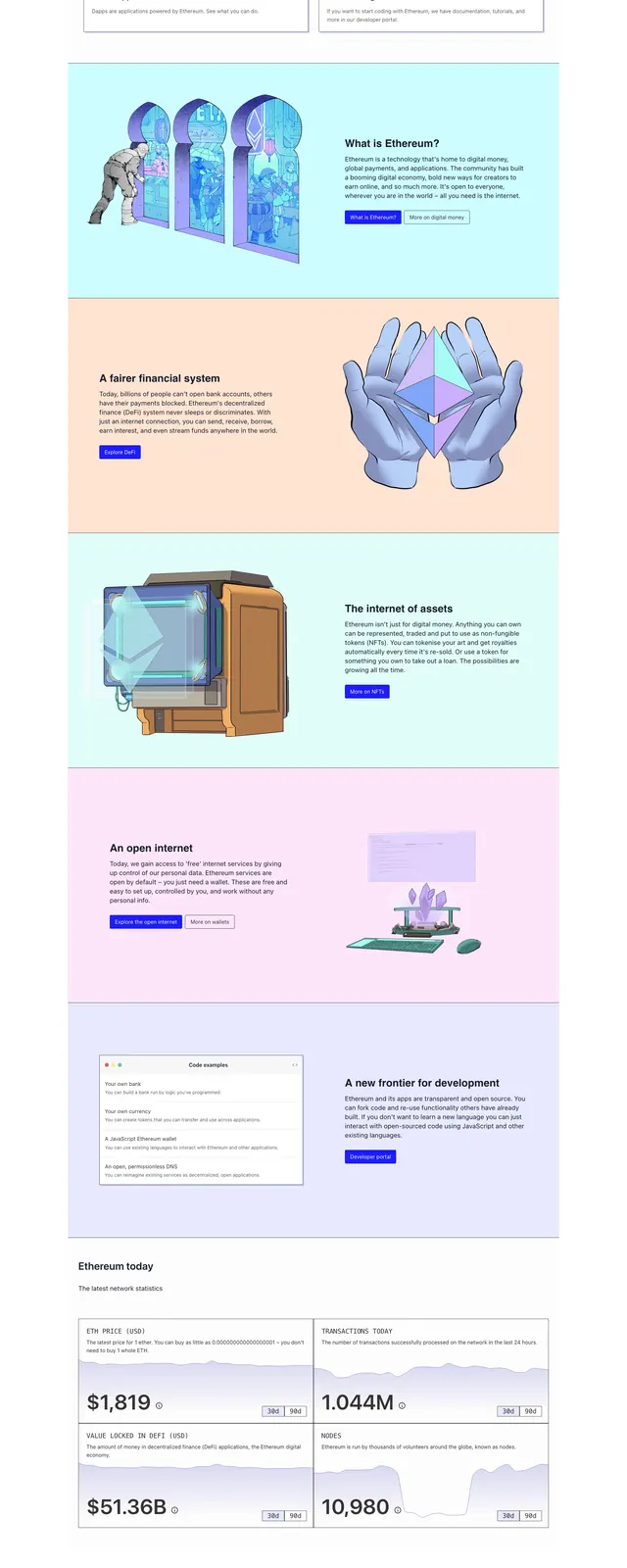 Ethereum Illustrated Landing Page, illustrated, light-mode, light