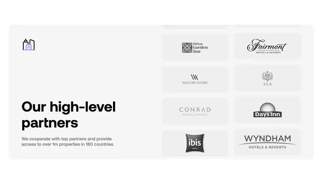Eventbeds partner hotel logo grid, minimal, light-mode, light