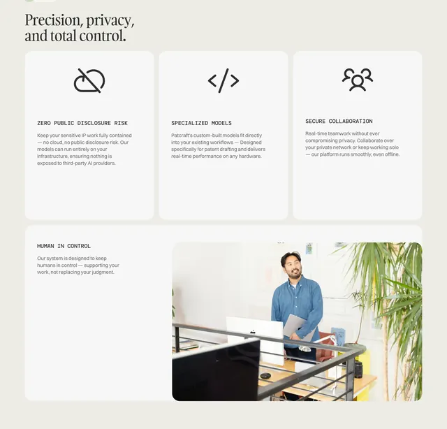 Fearn privacy and control features, minimal, light-mode, light