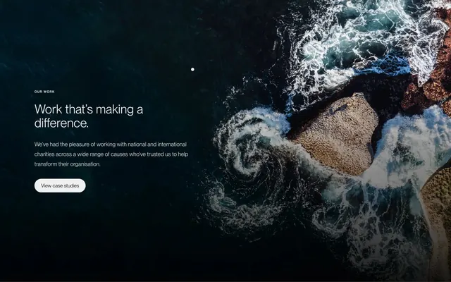 Few and Far about page CTA, minimal, dark-mode, dark