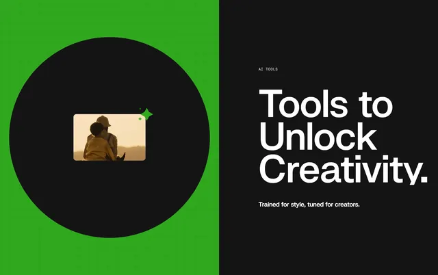 Flim AI tools split headline, minimal, dark-mode, dark