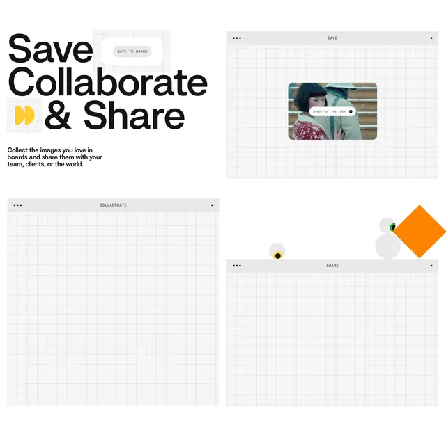 Flim save collaborate share overview, minimal, light-mode, light