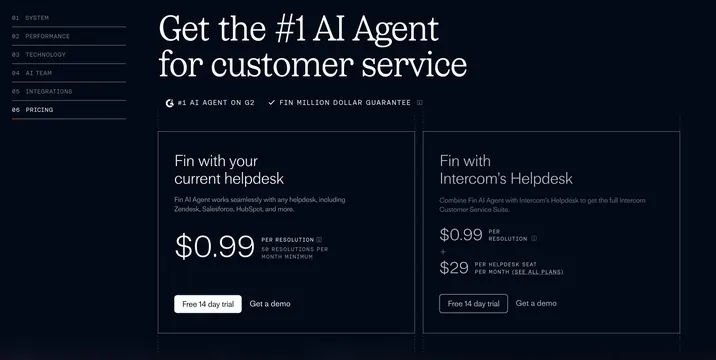 Fin home pricing chapter cards, dark-mode, minimal, dark