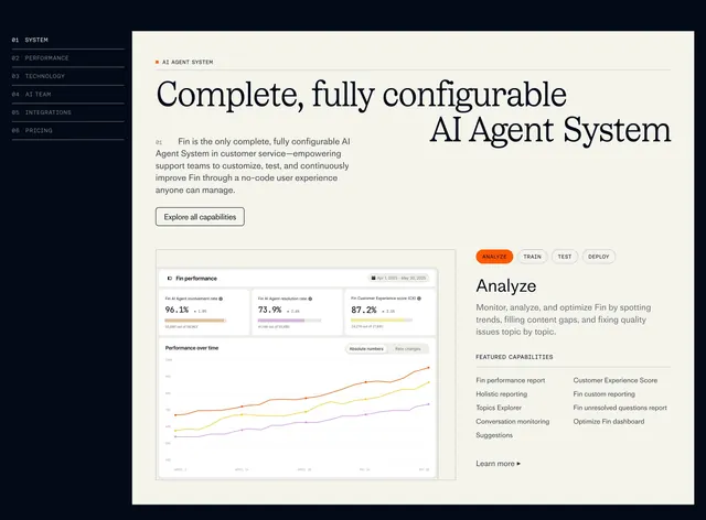 Fin AI agent system chapter, minimal, light-mode, light