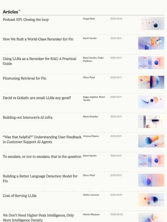 Fin AI research article index, minimal, light-mode, light