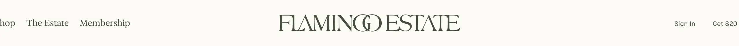 Flamingo Estate serif navbar, minimal, light-mode, light