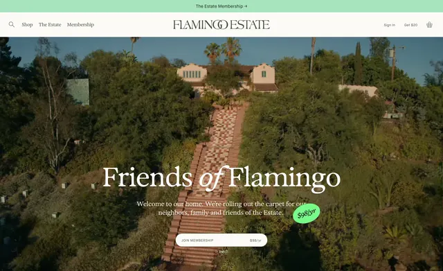 Flamingo Estate Friends of Flamingo hero, photographic, luxury, warm