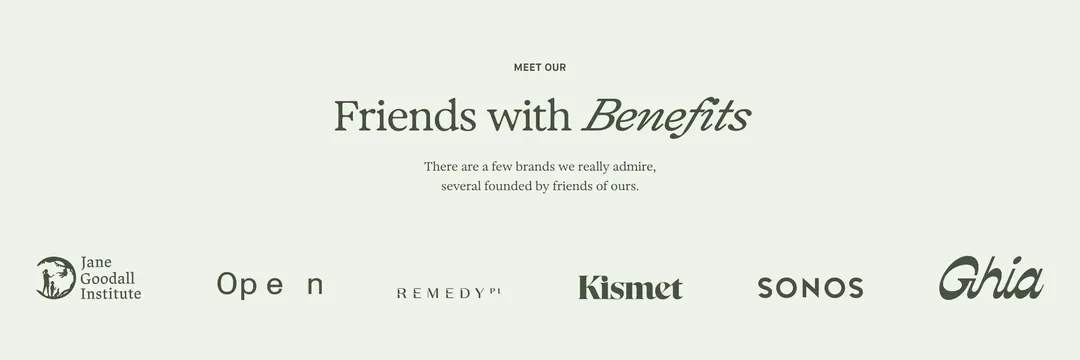 Flamingo Estate Friends with Benefits logos, minimal, light-mode, light