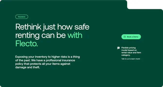 Flecto insurance book-a-demo CTA, minimal, dark-mode, dark