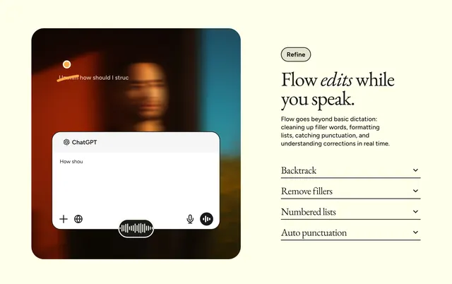 Flow real-time editing feature section, minimal, light-mode, light