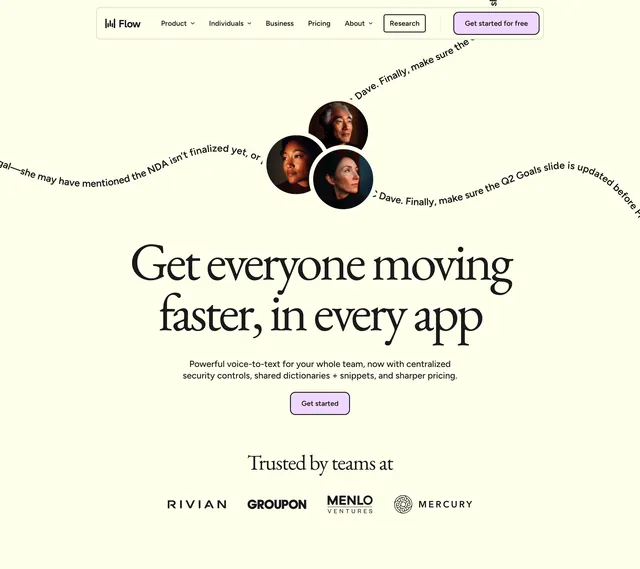 Flow team productivity hero, minimal, light-mode, light