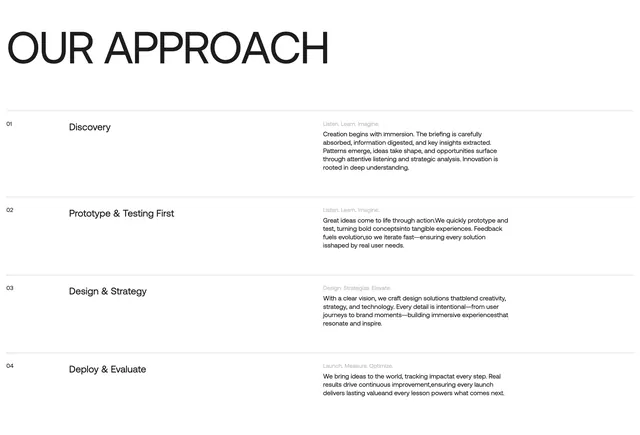 Form & Fun four-step process list, minimal, light-mode, light