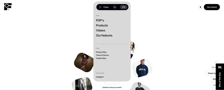 Fourmula navigation modal overlay, minimal, light-mode, light
