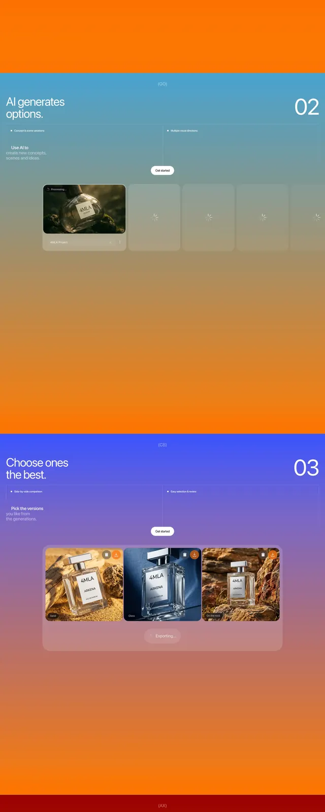Fourmula process feature, minimal, gradient-heavy, vibrant