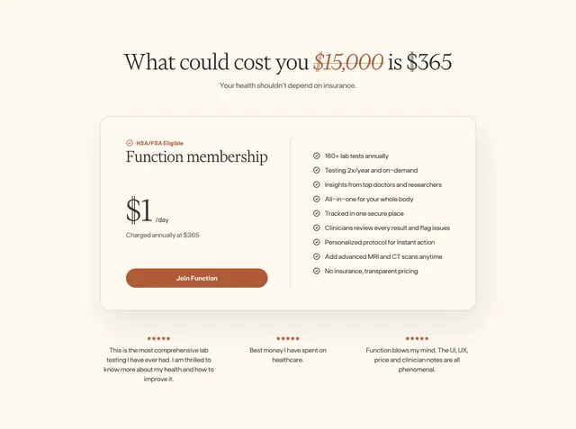 Function membership pricing section, minimal, light-mode, light
