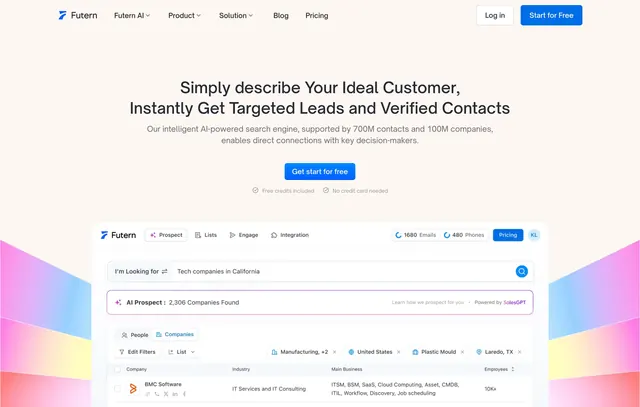 Futern Hero Section, light-mode, minimal, light