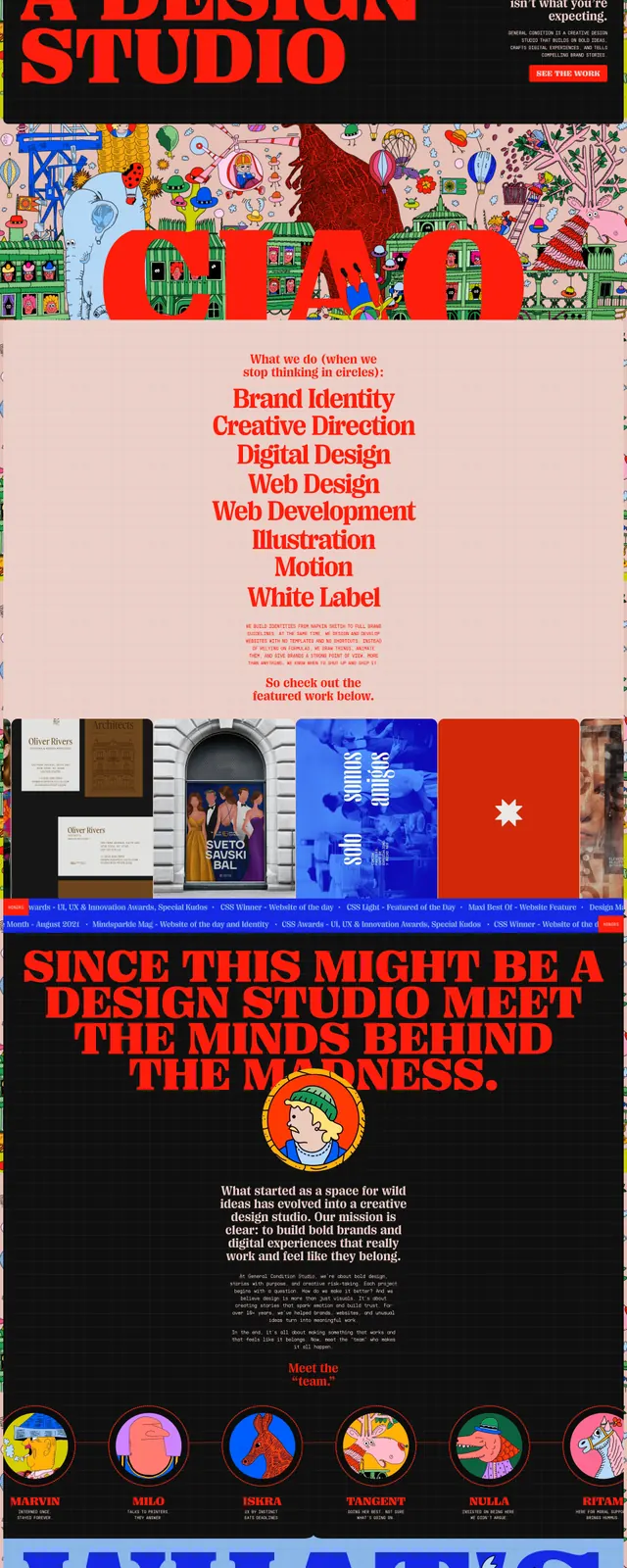 Generalcondition Bold Portfolio, neo-brutalist, maximalist, vibrant