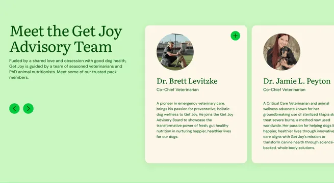 Get Joy advisory team carousel, minimal, light-mode, light