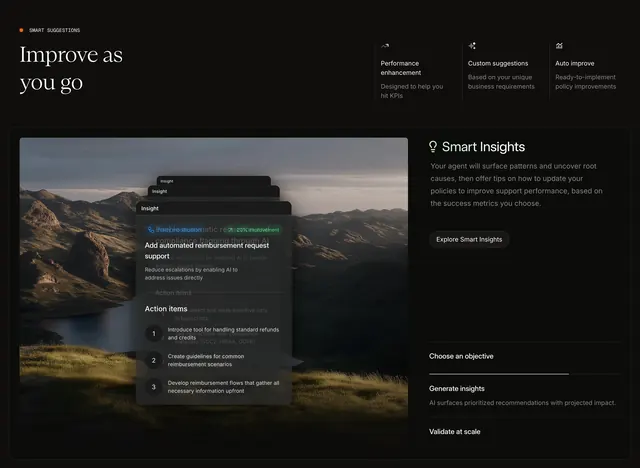Giga Smart Insights improvement feature, dark-mode, minimal, dark