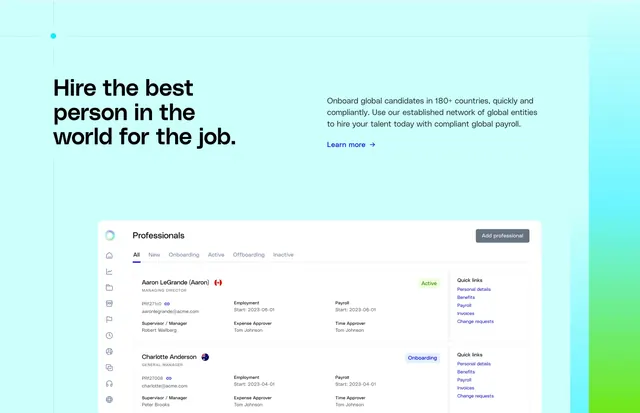 Globalization Partners expand page platform, minimal, light-mode, light