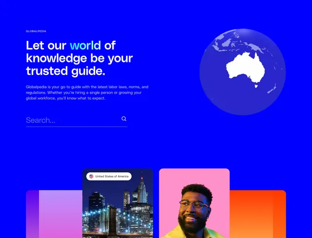 Globalization Partners Globalpedia guide CTA, corporate-clean, minimal, vibrant