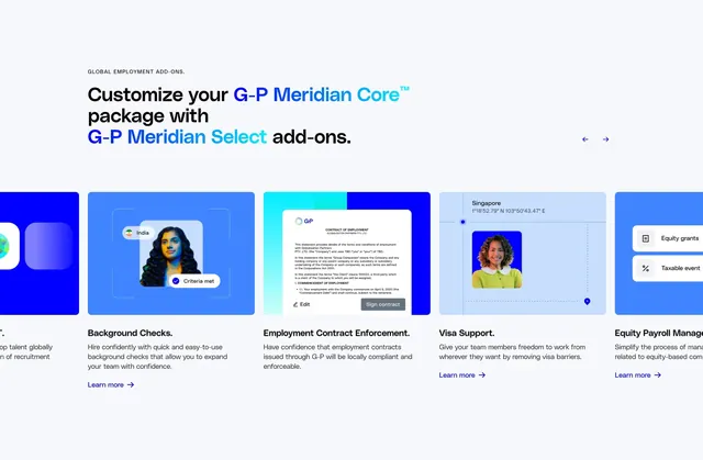 Globalization Partners Meridian Core add-ons, light-mode, minimal, light
