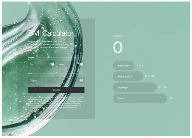 Good Life glassmorphism BMI calculator, minimal, glassmorphism, light