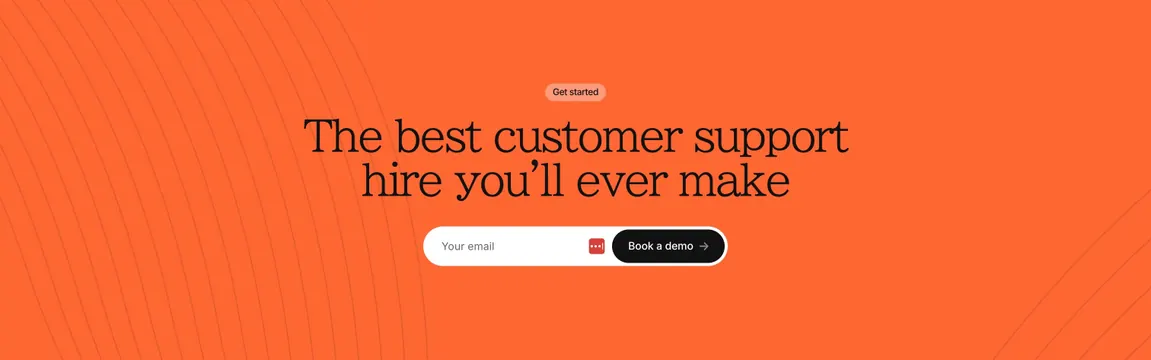 Gradient Labs orange email-capture CTA, light-mode, minimal, vibrant