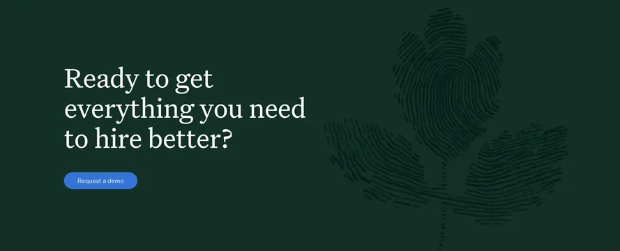 Greenhouse dark-green CTA with fingerprint flower, dark-mode, minimal, dark