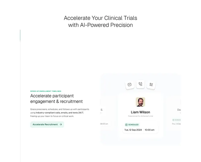 Grove AI recruitment feature split, light-mode, minimal, light