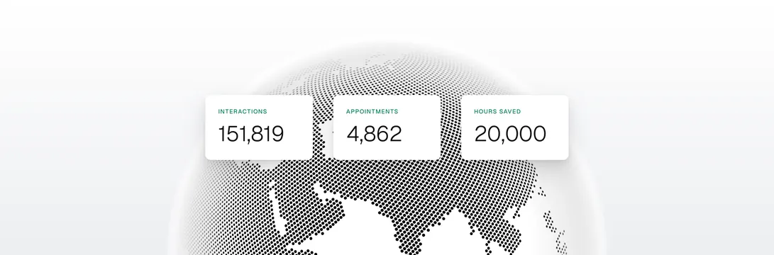 Grove global metrics over halftone globe, light-mode, minimal, light