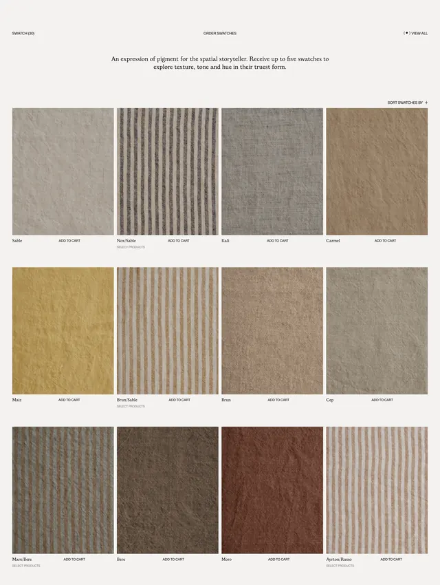 Hale Mercantile swatch order grid, light-mode, minimal, light