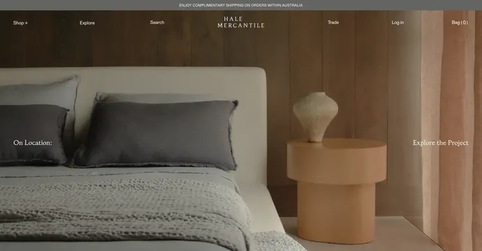 Hale Mercantile on-location lifestyle hero, light-mode, minimal, light