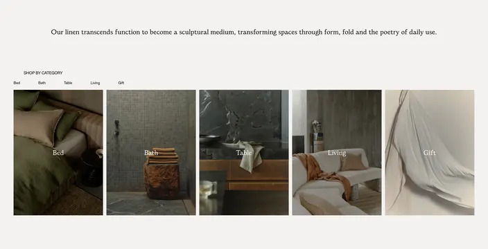 Hale Mercantile shop by category grid, light-mode, minimal, light