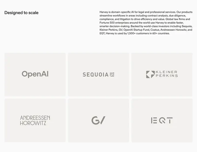 Harvey investor logo grid light, light-mode, minimal, light